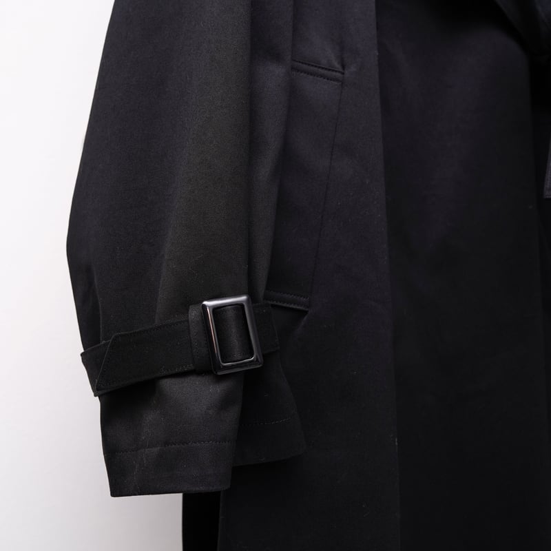 KEISUKE YOSHIDA> Belted Trench Coat , Black |