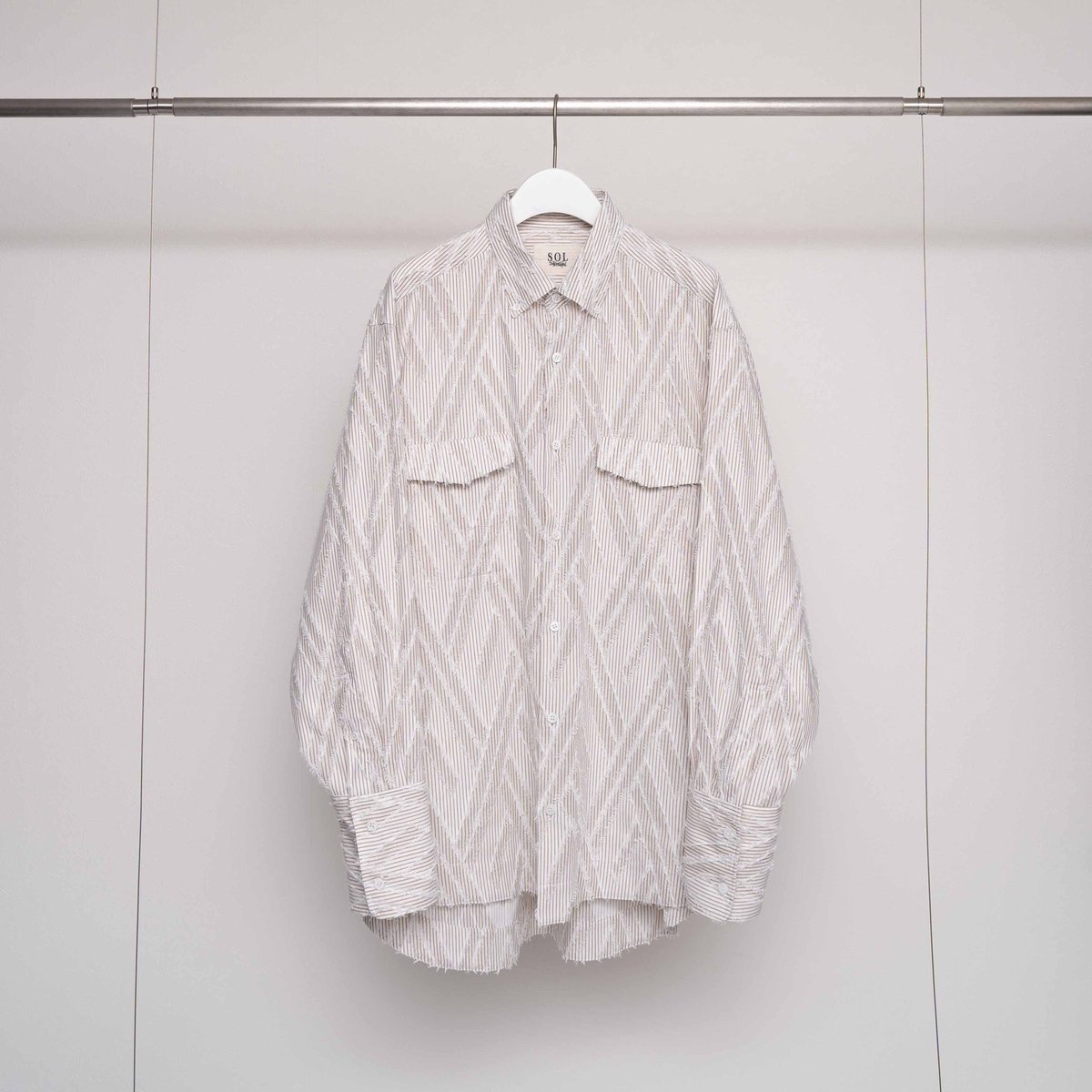 SOL> JACQUARD FRINGE SHIRT | kuonbyrinq's STORE