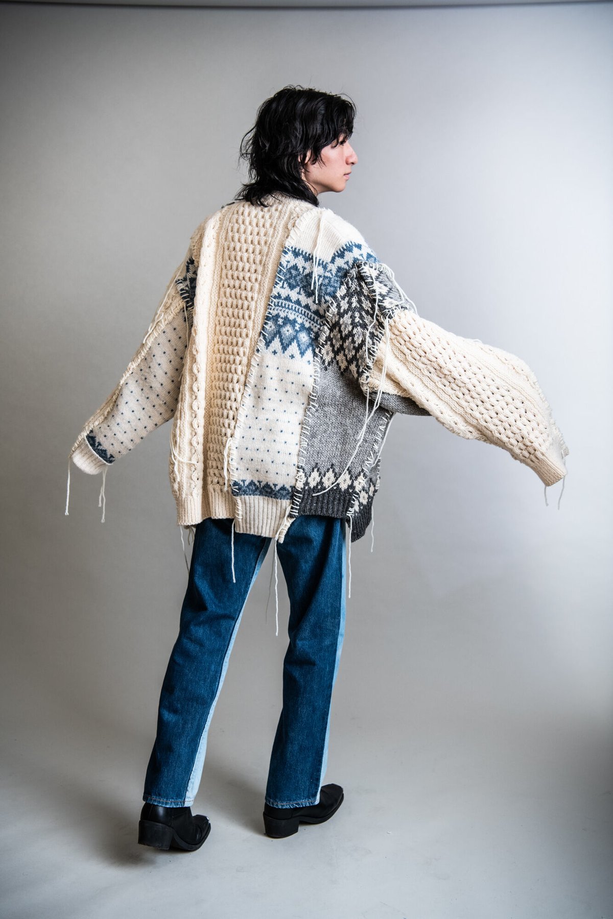 Nordic Collage Knit Cardigan | kuonbyrinq's STORE