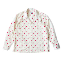 EMBROIDERY HEART WORK SHIRTS - WHITE