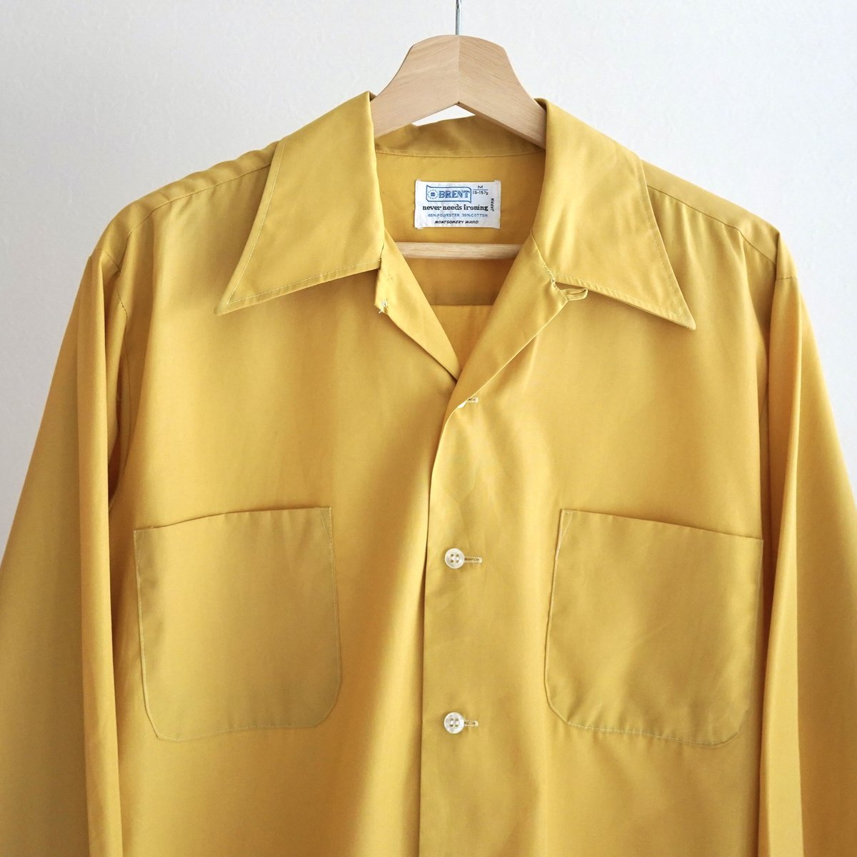 vintage BRENT 50s シャツ クリックポスト185円も可】50s BRENT オープンカラーシャツ (XL