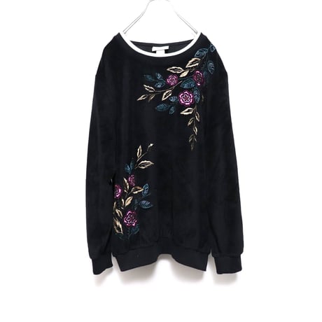 Embroidered velor sweatshirt "Black" [@zastin_tcp]
