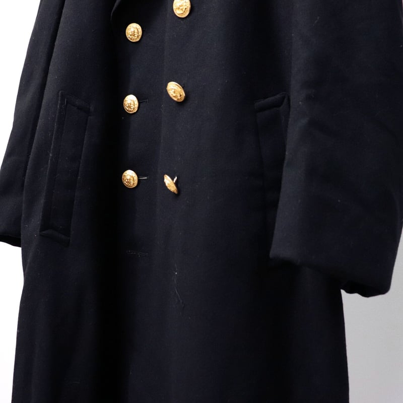 Double breasted metal button coat 