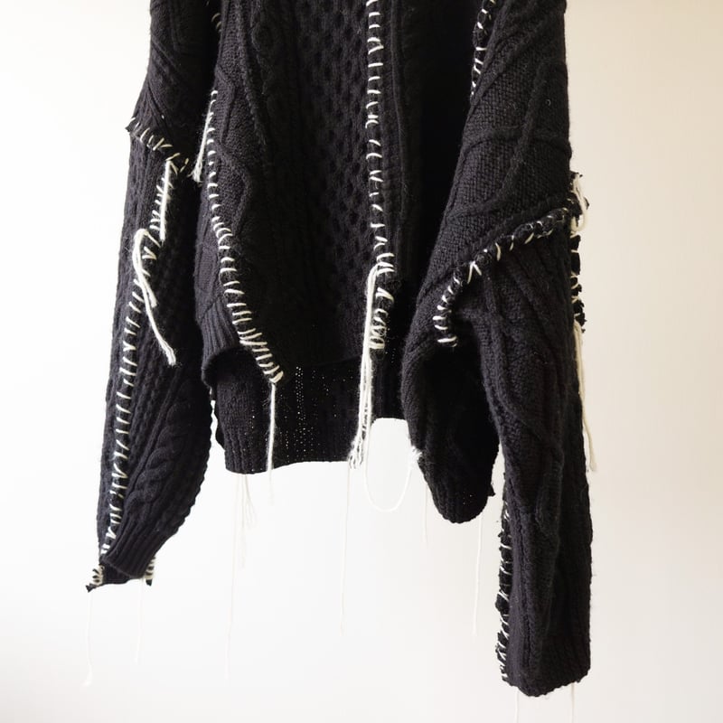 Fisherman Collage Knit / BLK | kuonbyrinq