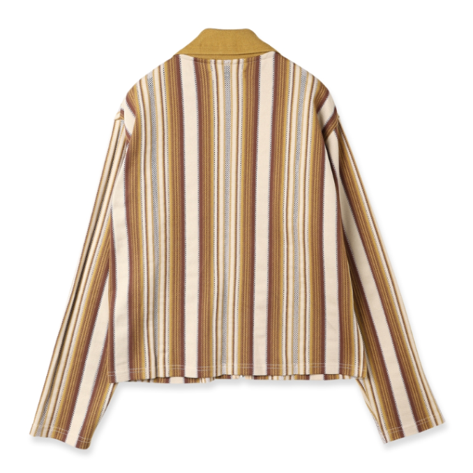 JieDa> STRIPE SHIRT CARDIGAN -BEIGE- | kuonbyr