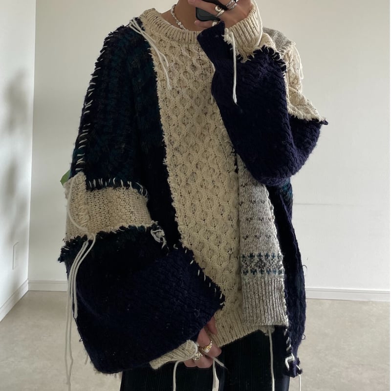 discovered 再構築 ニットNordic Collage Sweater - ニット/セーター