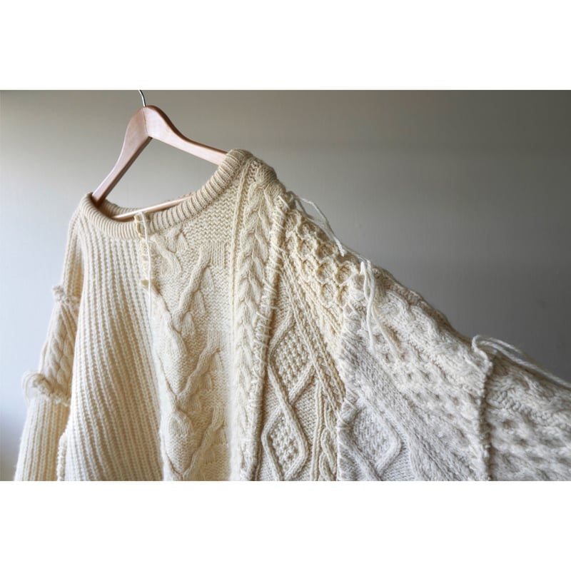 Fisherman Collage Knit / White | kuonbyrinq