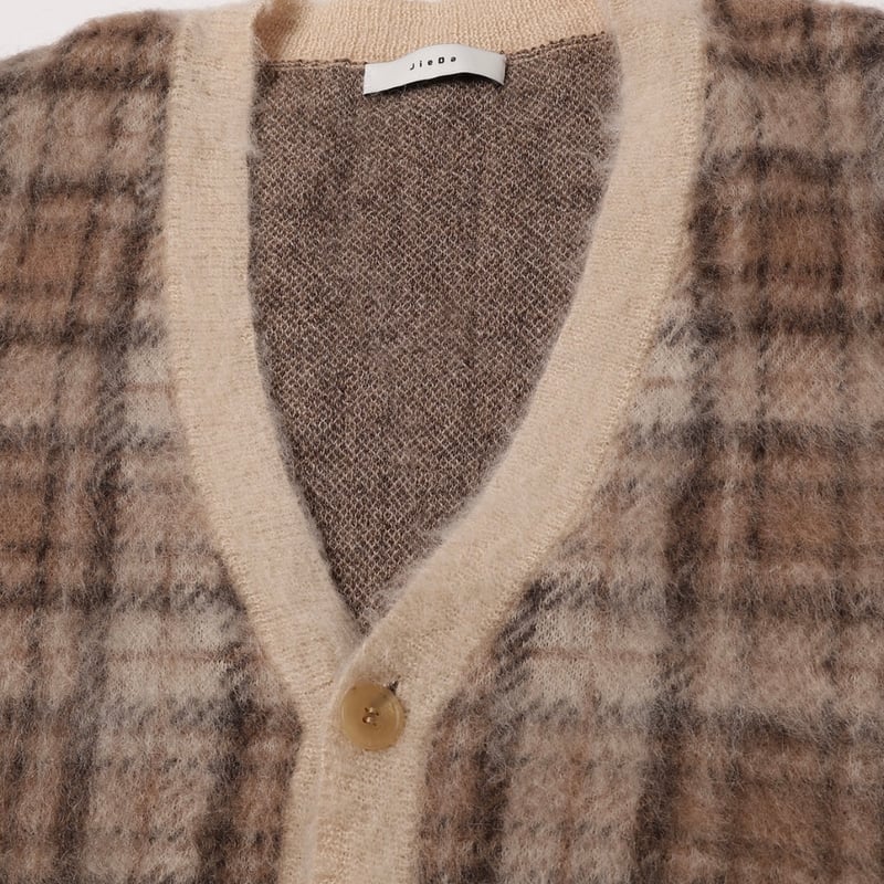 JieDa> MOHAIR CHECKED CARDIGAN JieDa> MOHAIR CHECKED CARDIGAN