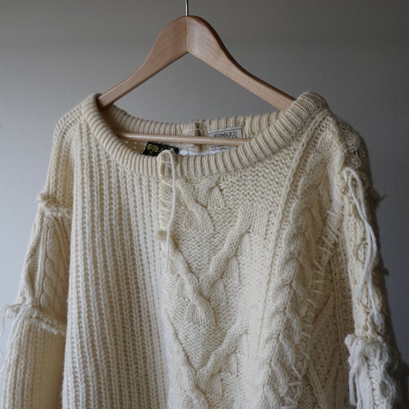 Fisherman Collage Knit / White | kuonbyrinq