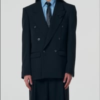 【CONCAVE】WOOL DOUBLE-BREASTED JACKET "BLACK"