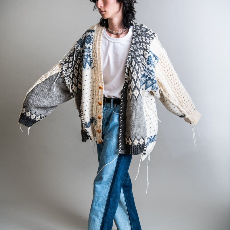 Nordic Collage Knit Cardigan 新品タグ付】23AW Nordic Collage Knit