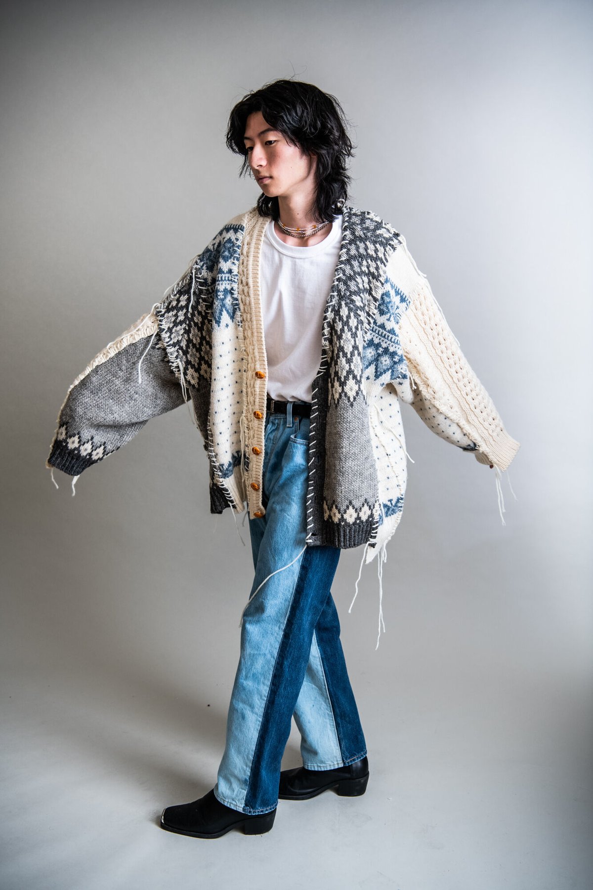 Nordic Collage Knit Cardigan | kuonbyrinq's STORE