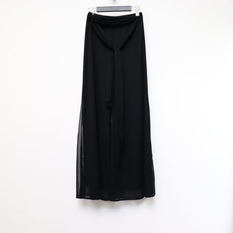 Layered hakama wide pants "Black" [@zastin_tcp]
