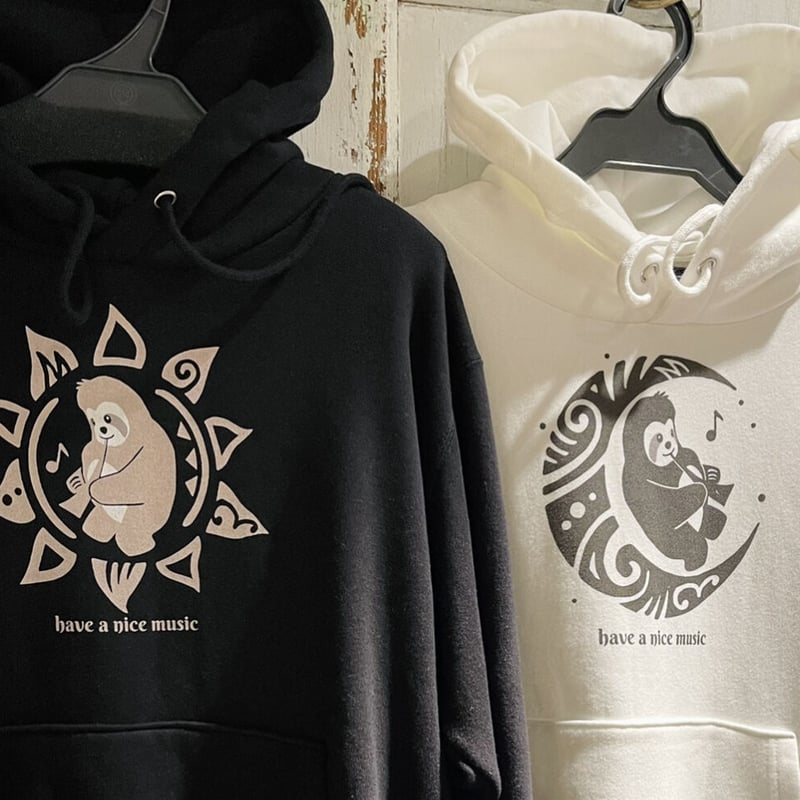 即納】【パーカー】ナマケモノマッチョくん Sun&Moon パーカー 長袖