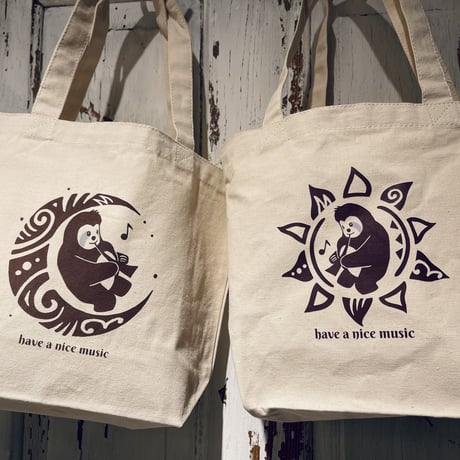 【即納】【トートバッグ】ナマケモノマッチョくん Sun&Moon キャンバストートバッグ totebag