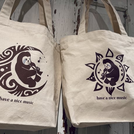 【即納】【トートバッグ】ナマケモノマッチョくん Sun&Moon キャンバストートバッグ totebag