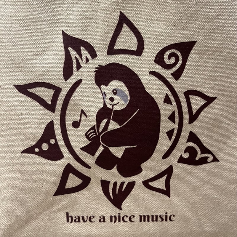 即納】【トートバッグ】ナマケモノマッチョくん Sun&Moon キャンバス