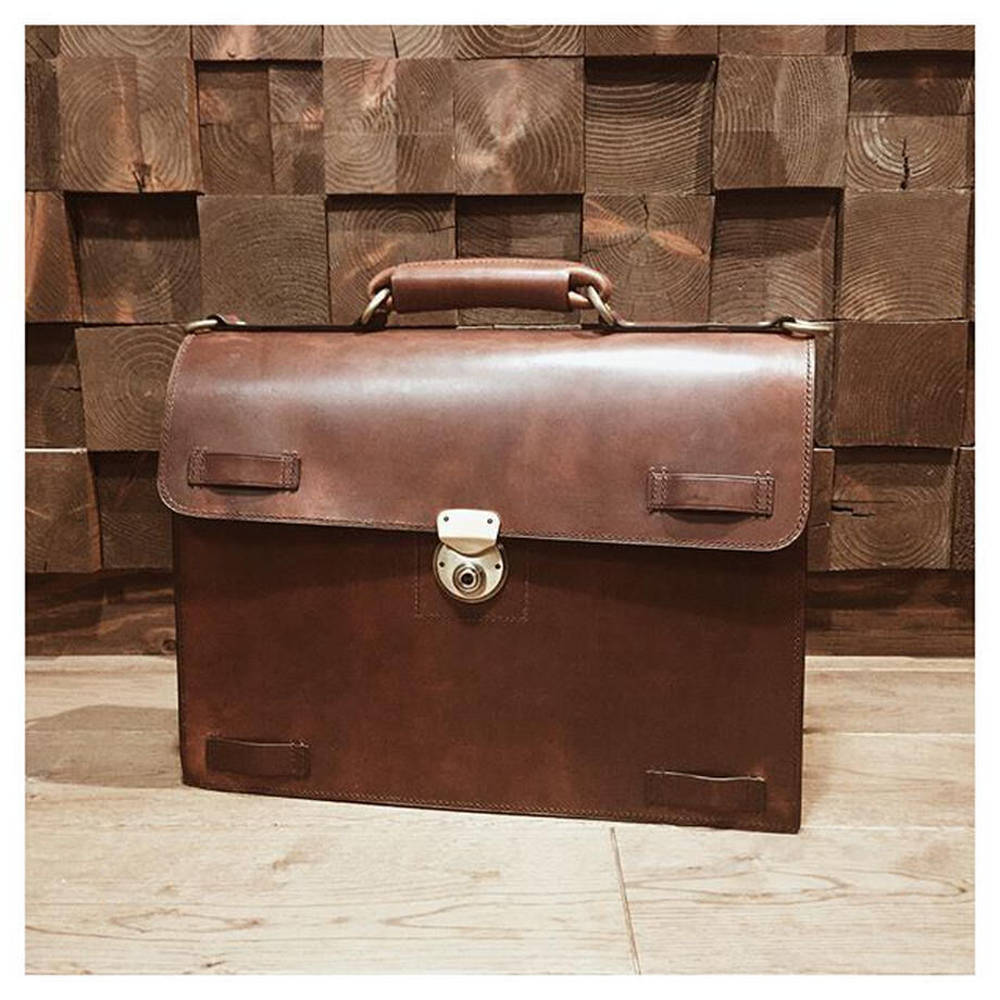 PEAL & CO. ブラウン レザー ブリーフケース PEAL & CO. ブラウン レザー ブリーフケース