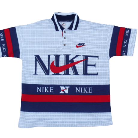 90s Nike All Over Print Polo Shirt