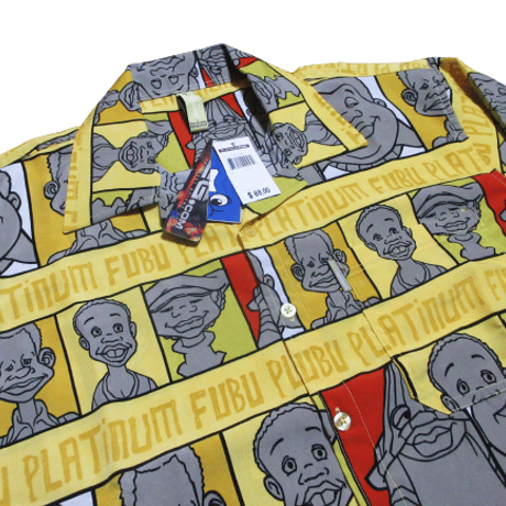 90s Platinum Fubu Fat Albert All Over Print L/S Shirt