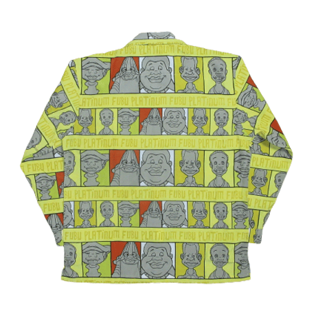 90s Platinum Fubu Fat Albert All Over Print L/S Shirt