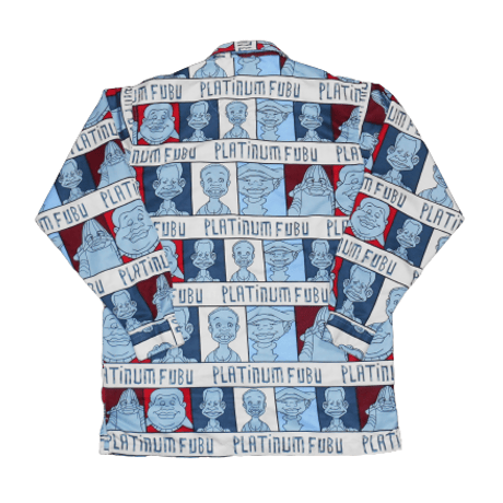 90s Platinum Fubu Fat Albert All Over Print L/S Shirt