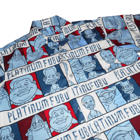 90s Platinum Fubu Fat Albert All Over Print L/S Shirt
