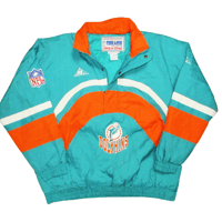 90s Dolphins Puffer Pullover Jacket