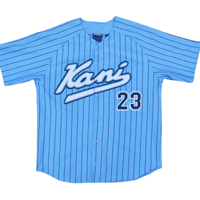 90s Karl Kani Pinstripe Baseball Shirt