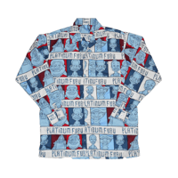 90s Platinum Fubu Fat Albert All Over Print L/S Shirt