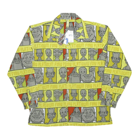 90s Platinum Fubu Fat Albert All Over Print L/S Shirt