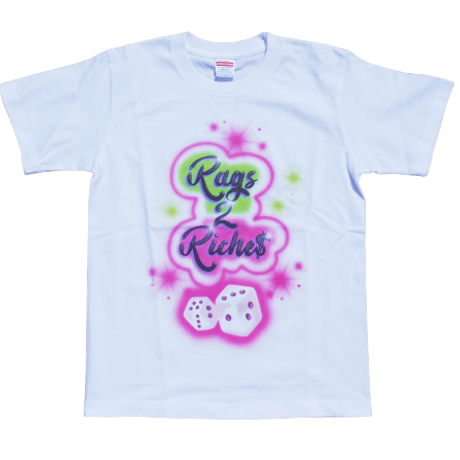 【Ladys】Rags 2 Riche$ Airbrush Dice Over T-Shirt