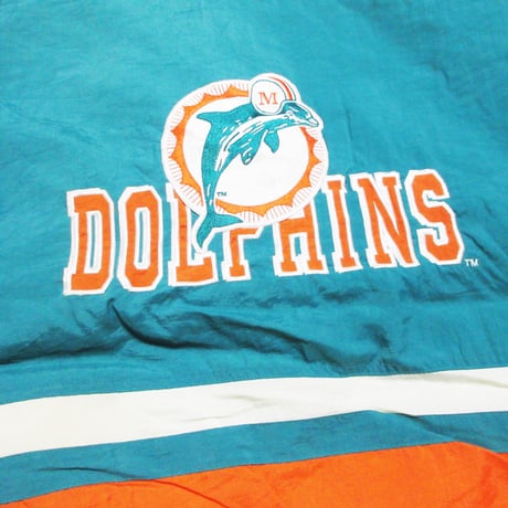 90s Dolphins Puffer Pullover Jacket