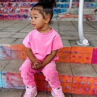 【Kids】Velours Jogger Set Candy Pink