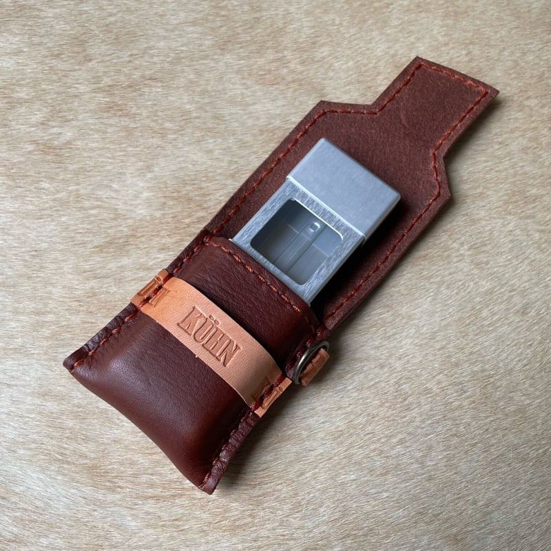 携帯灰皿 レザー 本革【ダークブラウンB】 日本製アッシュトレイ 小物