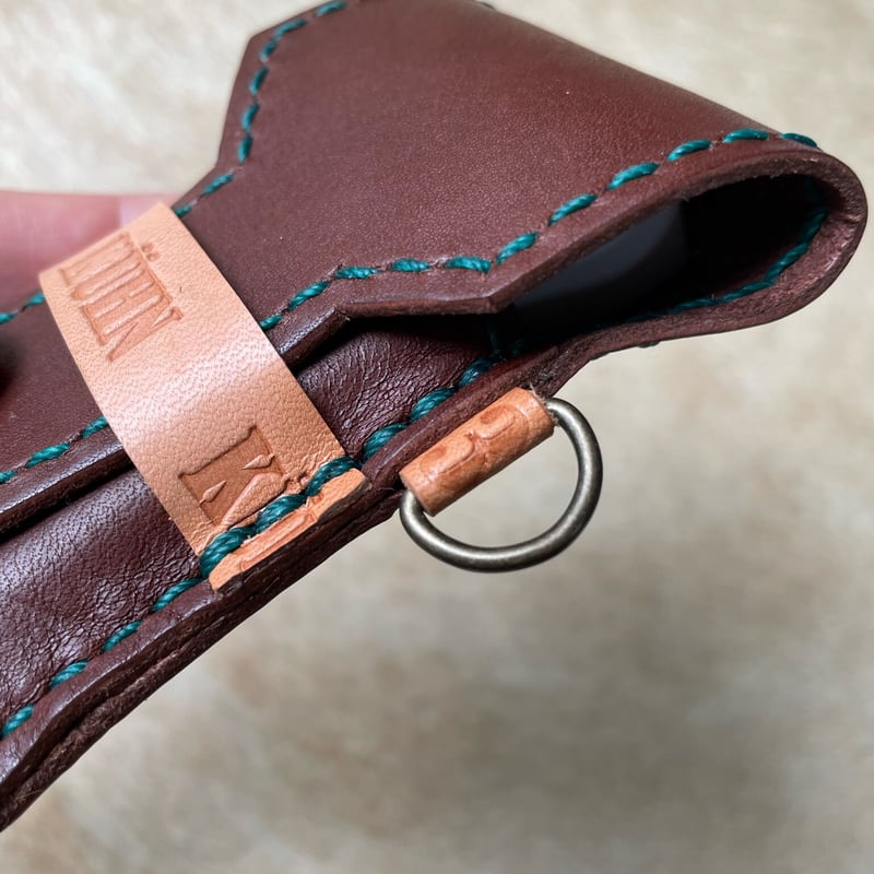 携帯灰皿 レザー 本革【ダークブラウンA】 日本製アッシュトレイ 小物