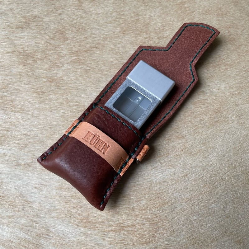 携帯灰皿 レザー 本革【ダークブラウンA】 日本製アッシュトレイ 小物