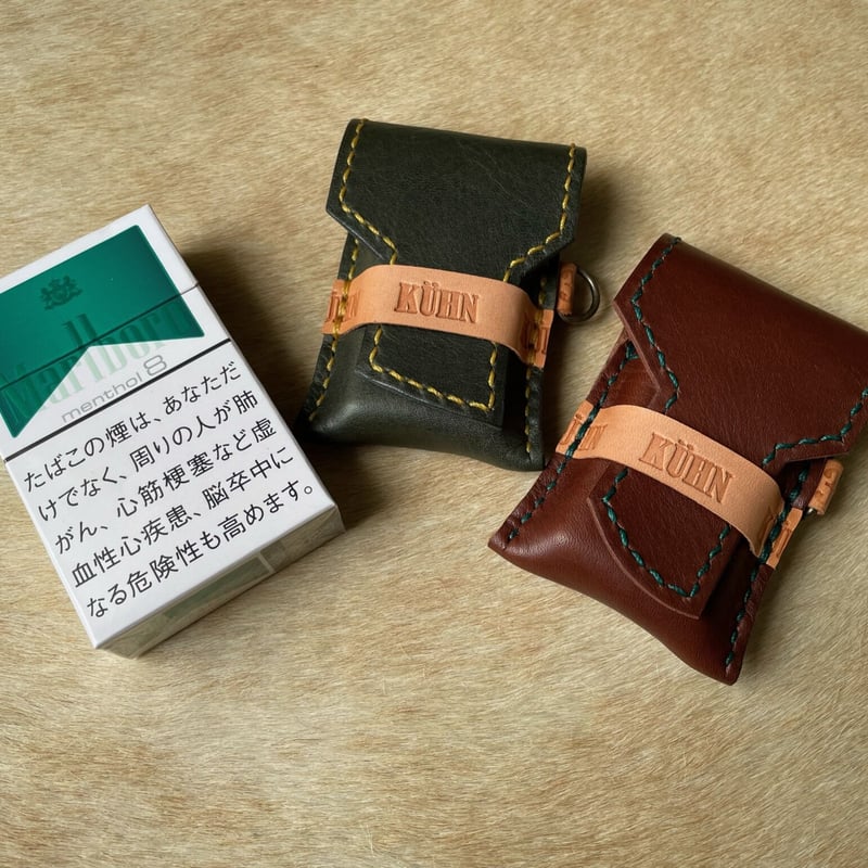 携帯灰皿 レザー 本革【ダークブラウンA】 日本製アッシュトレイ 小物