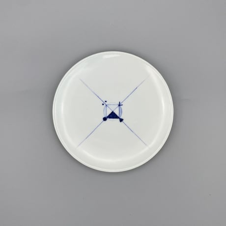 【柴田良三】染付陶器 中皿 / middle plate