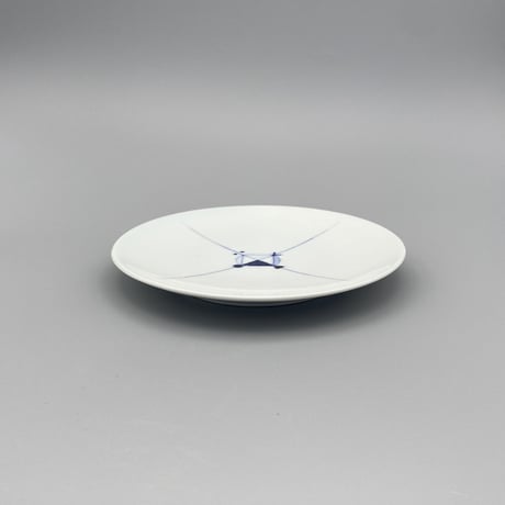 【柴田良三】染付陶器 中皿 / middle plate