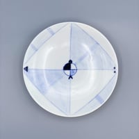 【柴田良三】染付陶器 小皿 / small plate