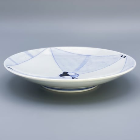 【柴田良三】染付陶器 小皿 / small plate