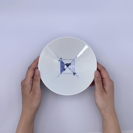 【柴田良三】染付陶器 鉢 / small bowl