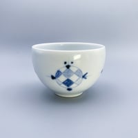 【柴田良三】染付陶器 盃 / sake cup