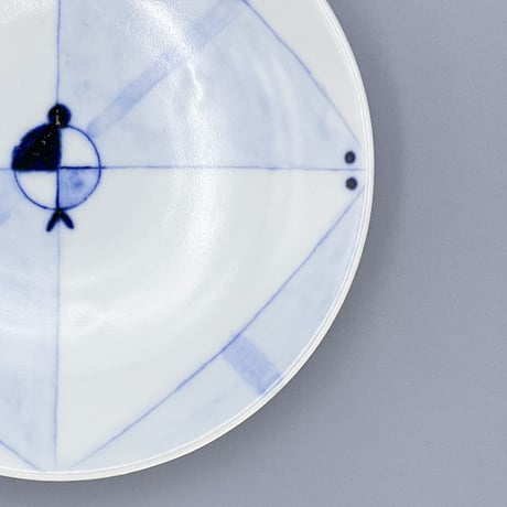 【柴田良三】染付陶器 小皿 / small plate