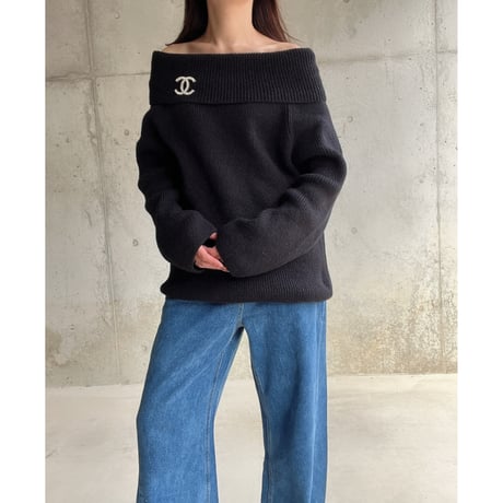 オフショルダーニット（Black）
