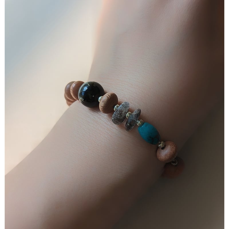 onyx turquoise gw bracelet | masayo satoyoshi