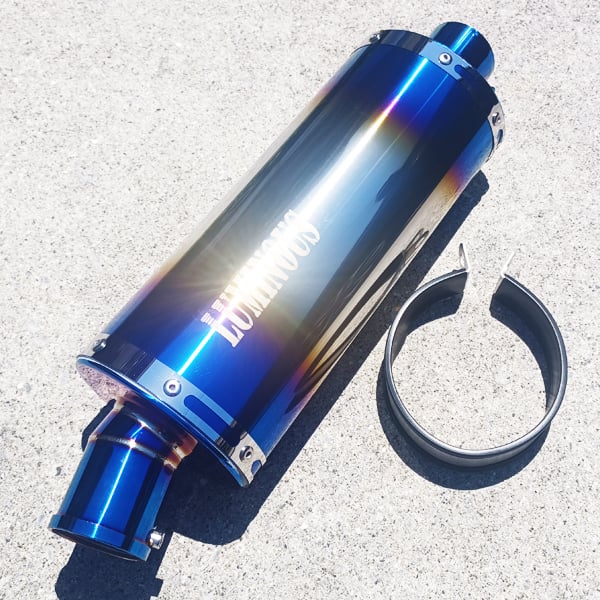 50.8マフラー サイレンサー チタン焼き風 スリップオン オーバル マフラーサイレンサー 51mm 50.8π