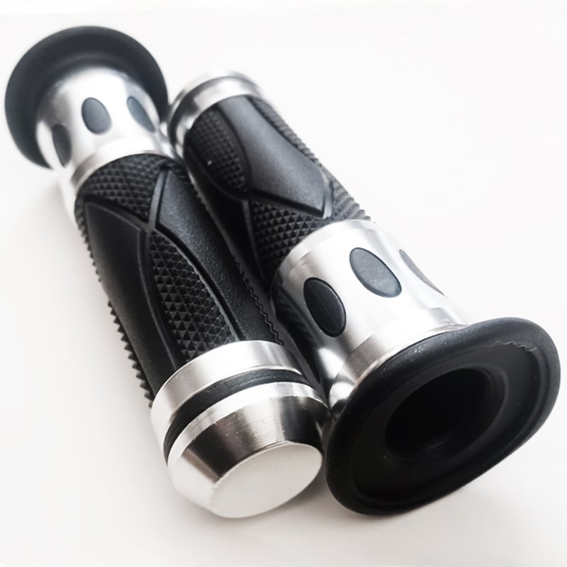 アルミ ハンドル ゴム ラバー グリップ 22.2mm バーエンド 一体型 左右