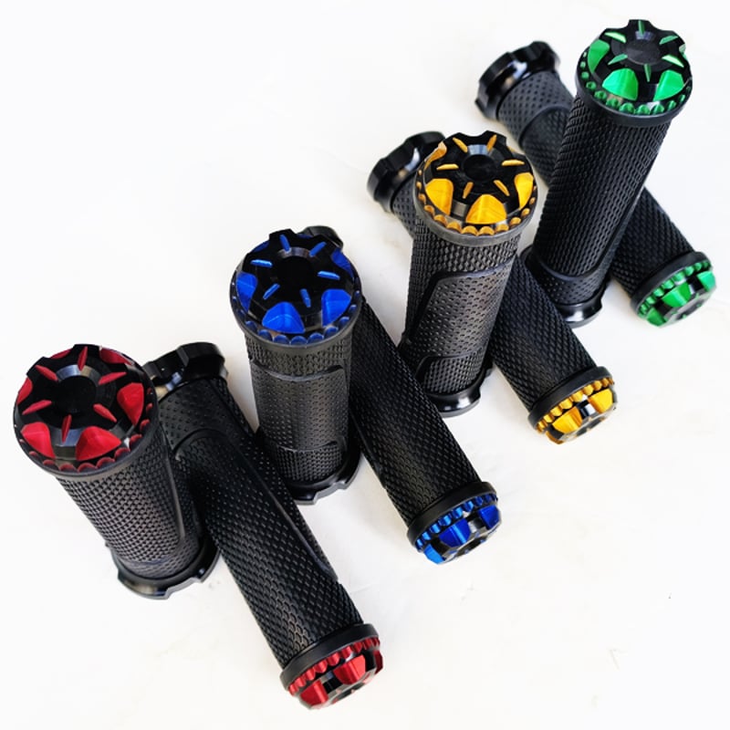 アルミ ラバー グリップ ハンドル バーエンド 一体型 | パーツショップ